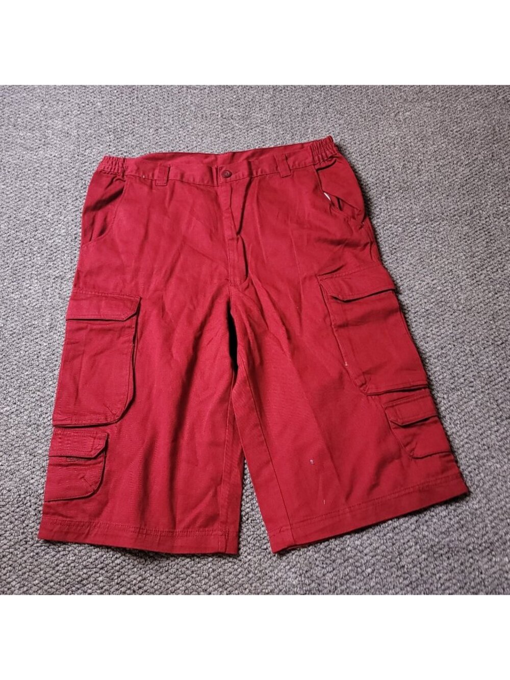 KingSize Cargo Shorts Mens 36 T   Big Tall Magenta Red Khaki Chino Cotton